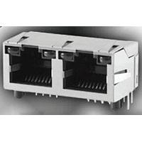 Đèn LED 2 Cổng 8P8C 2PT Xếp Liền Màu Xanh Lá/Vàng Có Khiên Mạ Vàng Nhấp Nháy Kycon GWLGX-S1288-G/Y