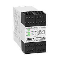 Mô-đun Tốc độ An toàn Rơ-le Công nghiệp; Điện áp Cấp nguồn: 24 V ac/dc; Đầu vào: Hai Cảm biến với Đầu ra PNP; Đầu ra: 2 tiếp điểm thường mở, 4 A; Đầu ra phụ trợ: 1 tiếp điểm thường đóng, 4 A; Khối Kết nối: Có thể tháo rời; Chiều rộng: 45 mm; Mạch Tự kiểm tra, Phạm vi Tốc độ Phát hiện 5-10.500 ipm Banner Engineering SSM-FM-11A10
