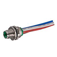 Stewart Connector SS-12500-001 Connectors M12 K-Code Connector Male Panel Mount Connector to 7.5 inch wire leads 4 Contact IP68