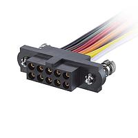 Bộ Cáp Chữ Nhật 8+8 Chân Cái T-Contact DIL 22AWG, Dây Cáp 300mm, một đầu, 101Lok Harwin M80-FB11668FC-0300L