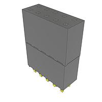 Dải ổ cắm nâng cao kiểu xuyên qua xếp tầng 0.100 inch Samtec ESW-105-33-G-D