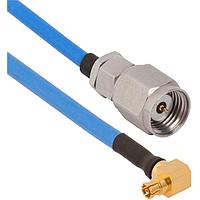 Amphenol SV Microwave FRSMPM-085-MS185-180 RF Cable Assemblies SMPM R/A F  1.85mm STR M 18"Cable