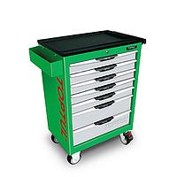 TOPTUL GE-21403 W/7-Drawer Tool Trolley (214 pcs; Green)