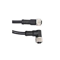 Amphenol LTW M12A03FL-12AFR-SB010 Sensor Cables / Actuator Cables M Series Sensor Connector, M12, A Code, Metal, 4A, 03 pins, Female Connector, Female Contact, Straight-to-Right Angle, Screw Thread, Overmolded Double Ended, Length 10000mm, IP68