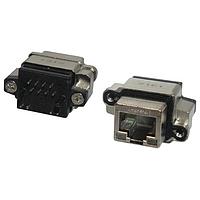 Amphenol Commercial Products MRJR548104 Modular Connectors / Ethernet Connectors Harsh RJ45, 4 ports, IP67, Vertical, with LEDs, Unified Thread