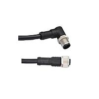 Amphenol LTW M12B05FL-12BMR-SB002 Sensor Cables / Actuator Cables M12 Circular Metric Connector, B Code, Metal, 4A, 05 pins, Female Connector, Female Contact, Straight-to-Right Angle, Screw Thread, Overmolded Double Ended, Length 2000mm, IP68 / IP69K