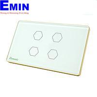 HUNONIC HN04SCT WiFi Touch Switch 4 ປຸ່ມສີ່ຫລ່ຽມ (White)