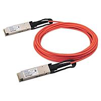 Coherent FCBG410QD3C05 Fiber Optic Cable Assemblies 4x10 Gbps active optical cable, full-duplex, QSFP male connectors, electrical limiting interface, RoHS, multimode, 0/70C operation, round riser/LSZH cable, 5m length, Gen3