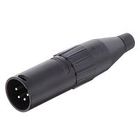 Amphenol Audio AC4MB ຕົວເຊື່ອມສາຍສະເພາະ 4 ໂພນ XLR ຕົວເຊື່ອມສາຍຊາຍ ຕິດຕໍ່ດ້ວຍການຂັດ Machined Contacts ສີດຳ