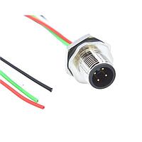 NorComp MPM12A04I12CF02 Sensor Cables / Actuator Cables Male M12 4 Position Front Mount With 12" Wire Leads