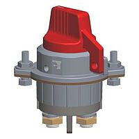 Công tắc ngắt kết nối ắc quy 1 cực, 300A; 3.000 chu kỳ 24VDC không đạt chuẩn HP, công tắc núm đỏ không đèn với bulong M14 Carling Technologies BDB14-RA