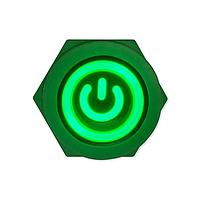 Bảng nút nhấn, nút nhấn, 12mm, có đèn, màu xanh lá Soldered 108299