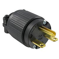 Phích cắm 15A/250VAC THIẾT BỊ ĐIỆN NEMA 6-15P ĐEN Qualtek Electronics Q-720