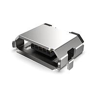 GCT (Global Connector Technology) USB3135-30-A Micro USB Type B 连接器 Micro B 插座，顶装，表面贴装，右角，30微英寸，带壳体插针，卷带盘装