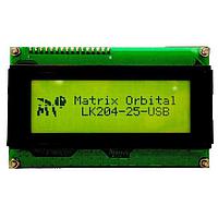Matrix Orbital LK204-25-USB LCDキャラクターディスプレイモジュール 黄/緑背景 黒文字