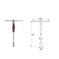 Yato YT-1552 T-type deep socket wrench with rotary handle 8mm