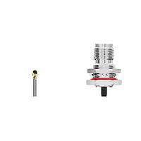 Bộ cáp RF I-Pex MHF I2TNC R BH Đầu nối thép không gỉ 2 Jack O-ring 3GHz 300mm 1.37mm Cáp GCT (Global Connector Technology) CAB451RF-0300-A-1-S