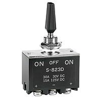 NKK Switches S823D 高容量標準サイズトグルスイッチ DPDT ON-OFF-ON スクリューラグ