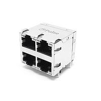 Jack mạng Modular Magjack RJ45 2X2 1GD 1:1 RA TH Pulse Electronics JXC0-0351NL
