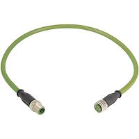 HARTING 21349293477005 イーサネットケーブル / ネットワーキングケーブル M12-D 4ピン オス/メス ストレート ダブルエンド 0.5M PUR