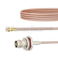 Fairview FMCA1425 Snap-On MMBX Plug to TNC Female Bulkhead Cable RG316 Coax