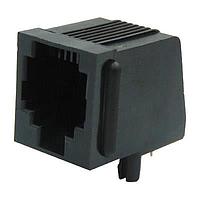 Jack RJ11 mô-đun góc phải 4 tiếp điểm 6 vị trí không che chắn có vành Stewart Connector SS-90000-006