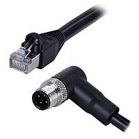 Cáp M12 Góc, Có Màng Chống Nhiễu, D-Code 4 Chân, Vít Hợp Kim Đồng, PVC 5.0M, +RJ45 Same Sky (formerly CUI Devices) CDM1260-04D-01MRA-5M-RJ45-67