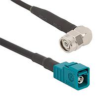 Amphenol RF 095-820-196-600 RF Cable Assemblies FAKRA Straight Jack to TNC Right Angle Plug LMR-195 50 Ohm 600 Inches Z Key Code (15240 mm)