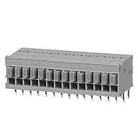 Same Sky (formerly CUI Devices) TBL009-254-14GY-2GY Fixed Terminal Blocks Terminal block, screwless, 2.54, Horizontal, 14, Gray w Gray Button