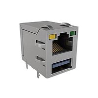Amphenol Commercial Products RJE361883413 Modular Connectors / Ethernet Connectors Stacked RJ over USB Type A 2.0 LED