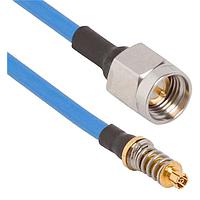Amphenol SV Microwave FV67SMPM-085-MSSMA-060 RF Cable Assemblies VITA 67.1/2 SMPM to SMA STR M 6"Cable