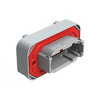 Đầu nối bảng mạch in 12 chân gắn mặt bích thẳng, 12 vị trí, màu xám, tiếp điểm mạ thiếc A Amphenol SINE Systems ATM15-12PA-BM03