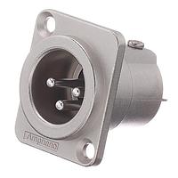 Amphenol Audio AC3MMDZ ຕົວເຊື່ອມຕໍ່ 3 ໂພນ XLR ຜູ້ຊາຍ ຕິດຕັ້ງບ້ານ Chassis DType ຕິດຕໍ່ Machined ສີນິເຄວລ