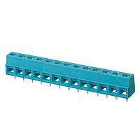 Same Sky (formerly CUI Devices) TB006-508-13BE Fixed Terminal Blocks Terminal block, screw type, 5.08 , horizontal, 13 poles, CUI Blue, slotted screw, PCB mount