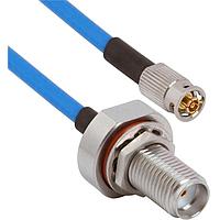 Amphenol SV Microwave FBSMA-085-FQSMPM-060 RF Cable Assemblies SMA BKHD F SMPM F QB 6"Cable