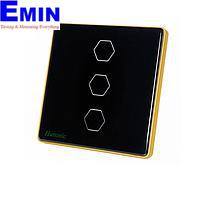 HUNONIC HNLUX03VD BLE Luxury Touch Switch ປຸ່ມ 3 ຮຽບຮ້ອຍ (Black)