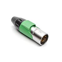 Đầu nối cáp 5 chấu đực mạ vàng có vỏ bọc đánh dấu màu xanh lá cây Amphenol Audio AX5M5M-AU
