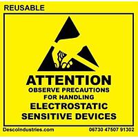Nhãn ESD 2" x 2" Tái sử dụng Cuộn 500 Desco 06730