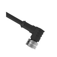 Banner Engineering MQAC2-415RA Sensor Cables / Actuator Cables Cordset: Single Ended MICRO; 4-pin Right-Angle Female C Code; 2 m (6.56 ft) 4x22 Black PVC Jacket; Nickel-Plated Brass Coupling Nut