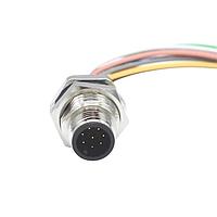 NorComp MPM12A08I06AR03 Sensor Cables / Actuator Cables M12 8P ML BRSS/NKL REAR PG9 6 PIGTAIL