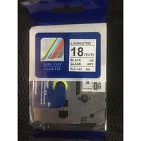 BROTHER KZE-141 标签纸 (Black on Clear Tape)