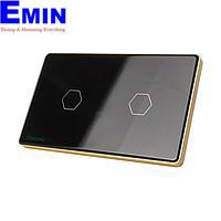 HUNONIC HN02SCD WiFi Touch Switch 2 ປຸ່ມສີ່ຫຼ່ຽມ (Black)