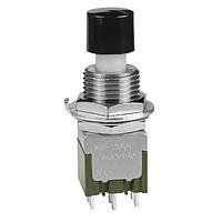 NKK Switches MB2061SB1W01-CA 密封ON(ON)12MM BSHG SLDR .394 黑色帽 6A