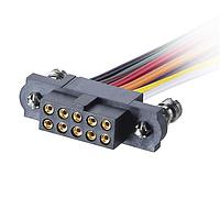 Bộ Cáp Hình Chữ Nhật 5+5 Chân Cái DIL 22AWG, Dây Cáp 150mm, một đầu, 101Lok Harwin M80-FC11068FC-0150L