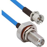 Amphenol SV Microwave FBSMA-085-MBSMP-060 RF Cable Assemblies SMA BKHD F SMP M BKHD 6"Cable