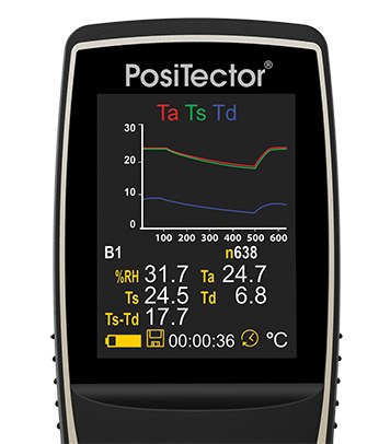 Màn hình chế độ cảnh báo của PosiTector DPM