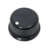 Shin Chin PN-23/6.4 Cylindrical Knob with Skirt Black Knob Black .70D X .38H
