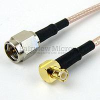 Fairview FMC0217315LF SMA Male to RA MCX Plug Cable RG-316 Coax and RoHS