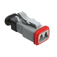Đầu nối cái 2 chiều có phích cắm với nắp bảo vệ lực kéo, kín tiêu chuẩn, màu xám Amphenol SINE Systems AT06-2S-SR01GRY