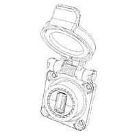 Amphenol Socapex USBF21B USB Type A Connectors Bayo Sq Flng Recpt USB-A-Recpt Blk